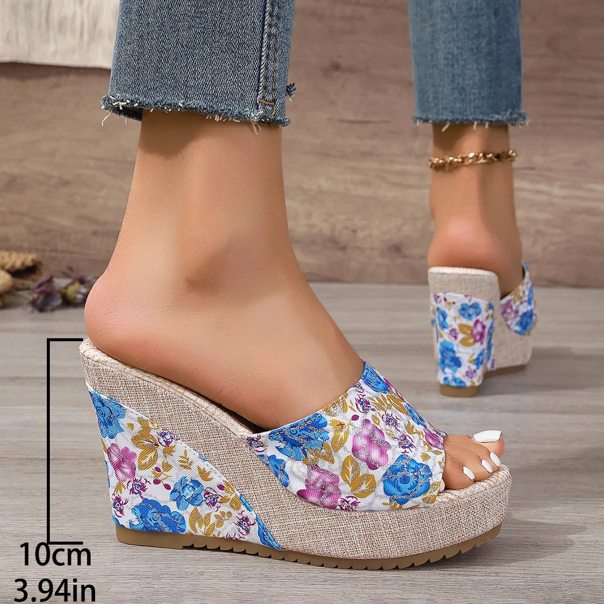Women's Platform Wedge Sandals – Open Toe Summer Print Platform Wedge Sandals Axl