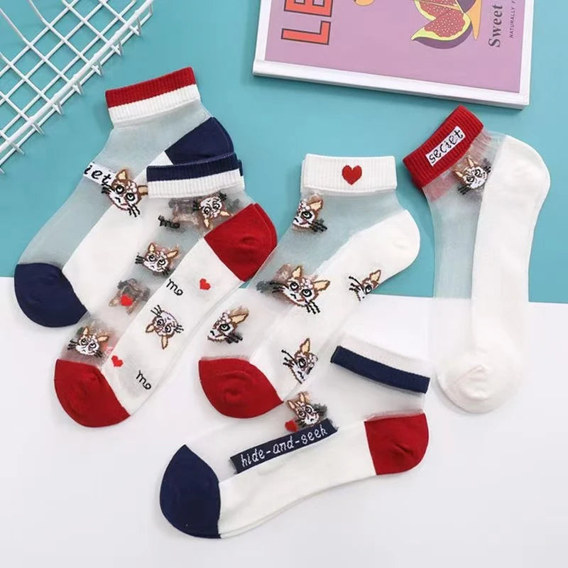 5 Pairs Women's Breathable Invisible Thin Socks – Summer Women's Socks Axl F One Size