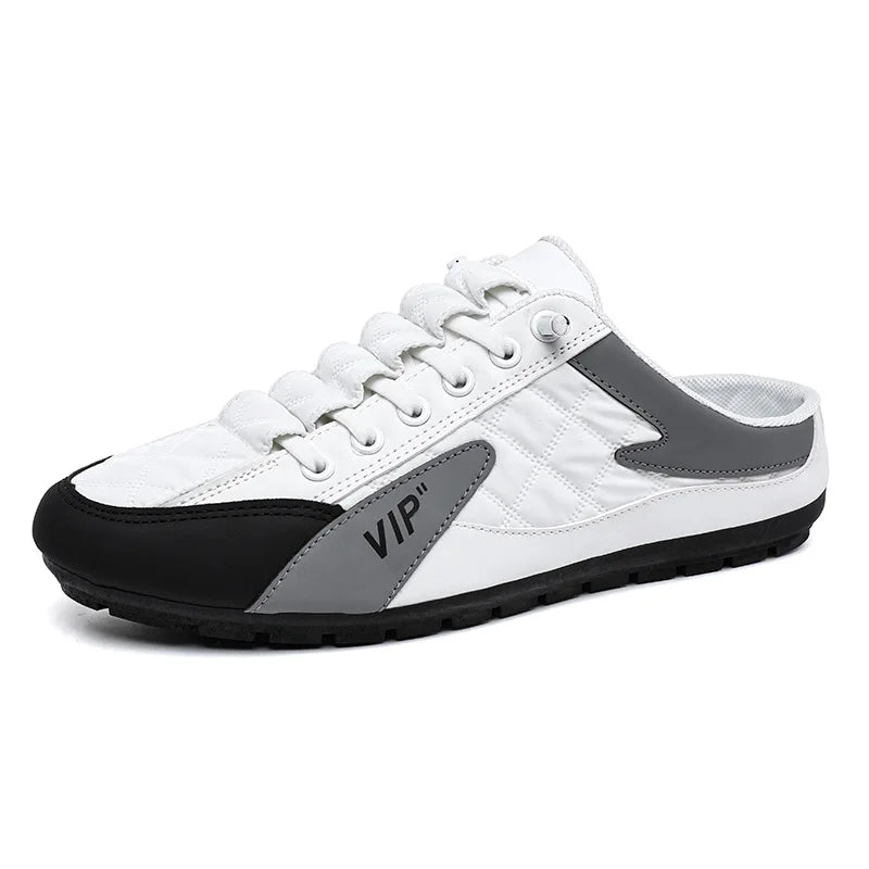 Men's Slip-On Half Slippers – Flat Sole Casual Mule Shoes Casual Slip-On Slippers Axl