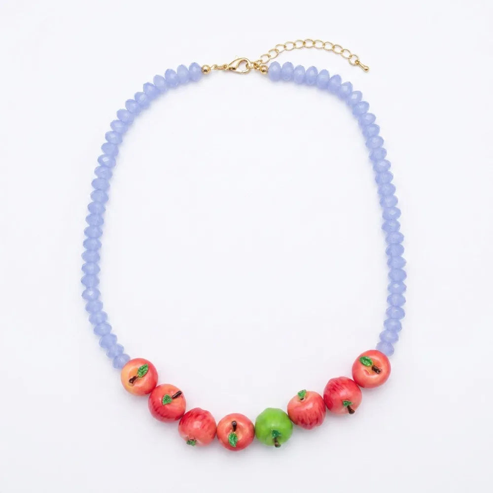 Layered Fruit Bead Necklace & Bracelet – Colorful Choker Bead Choker Necklace Axl Style 3