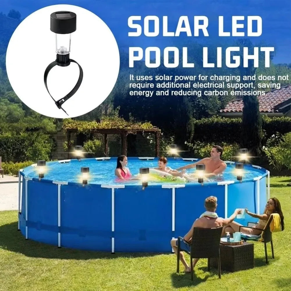 6-Pack Solar LED Pool Fence Lights – Waterproof Outdoor Decor Solar Fence Lights Axl