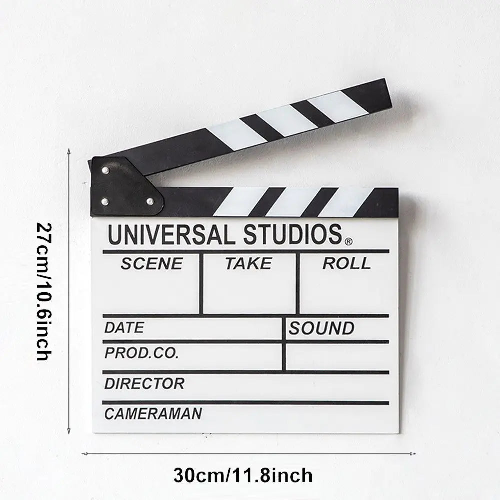 Wooden Director Clapperboard | Film Slate Photography Prop 30x27cm Photography Prop Axl White -30x27cm-