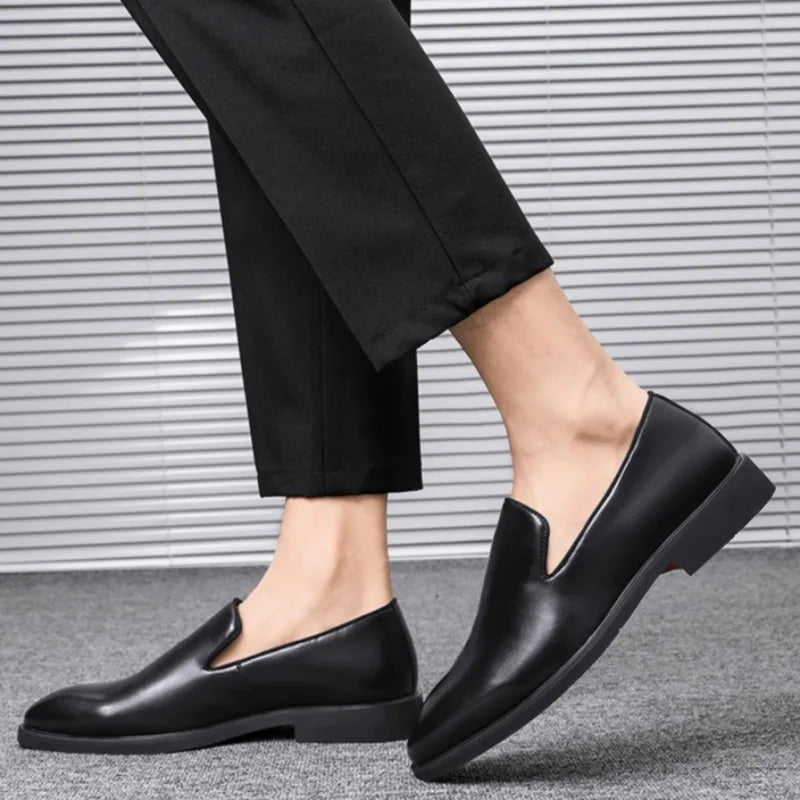 Men's Red Sole Pointed Toe Loafers – Slip-On Business Dress Shoes Men's Dress Loafers Axl