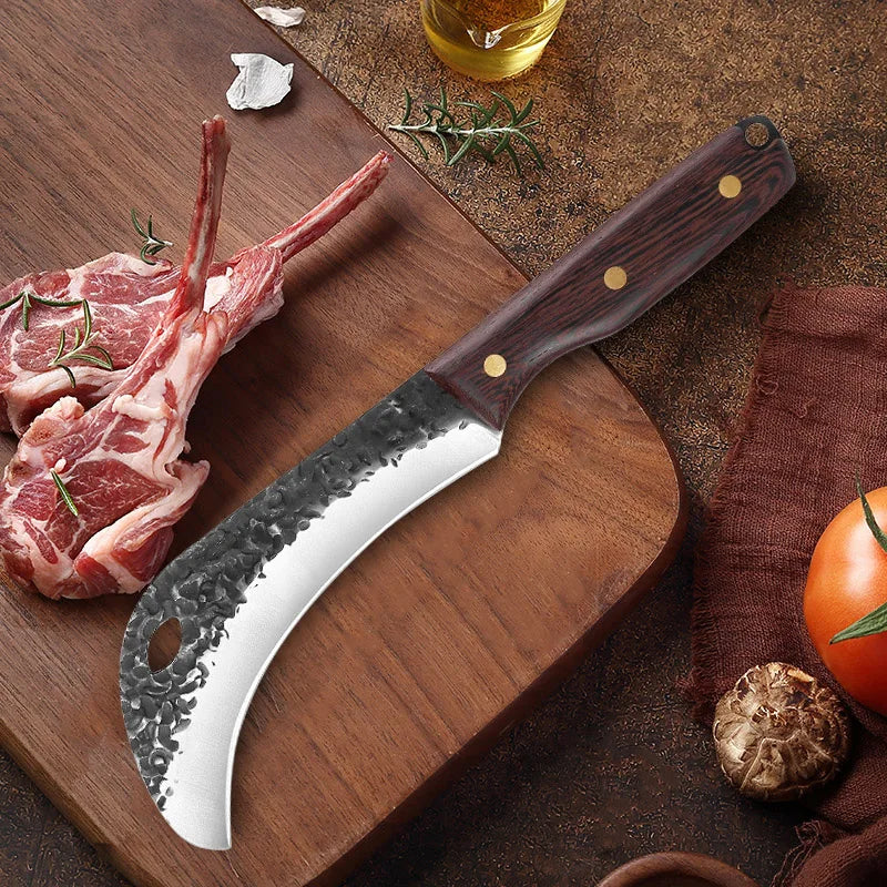 InLeung Hand Forged Kitchen Knife – Stainless Steel Wood Handle Chef Kitchen Knife Axl