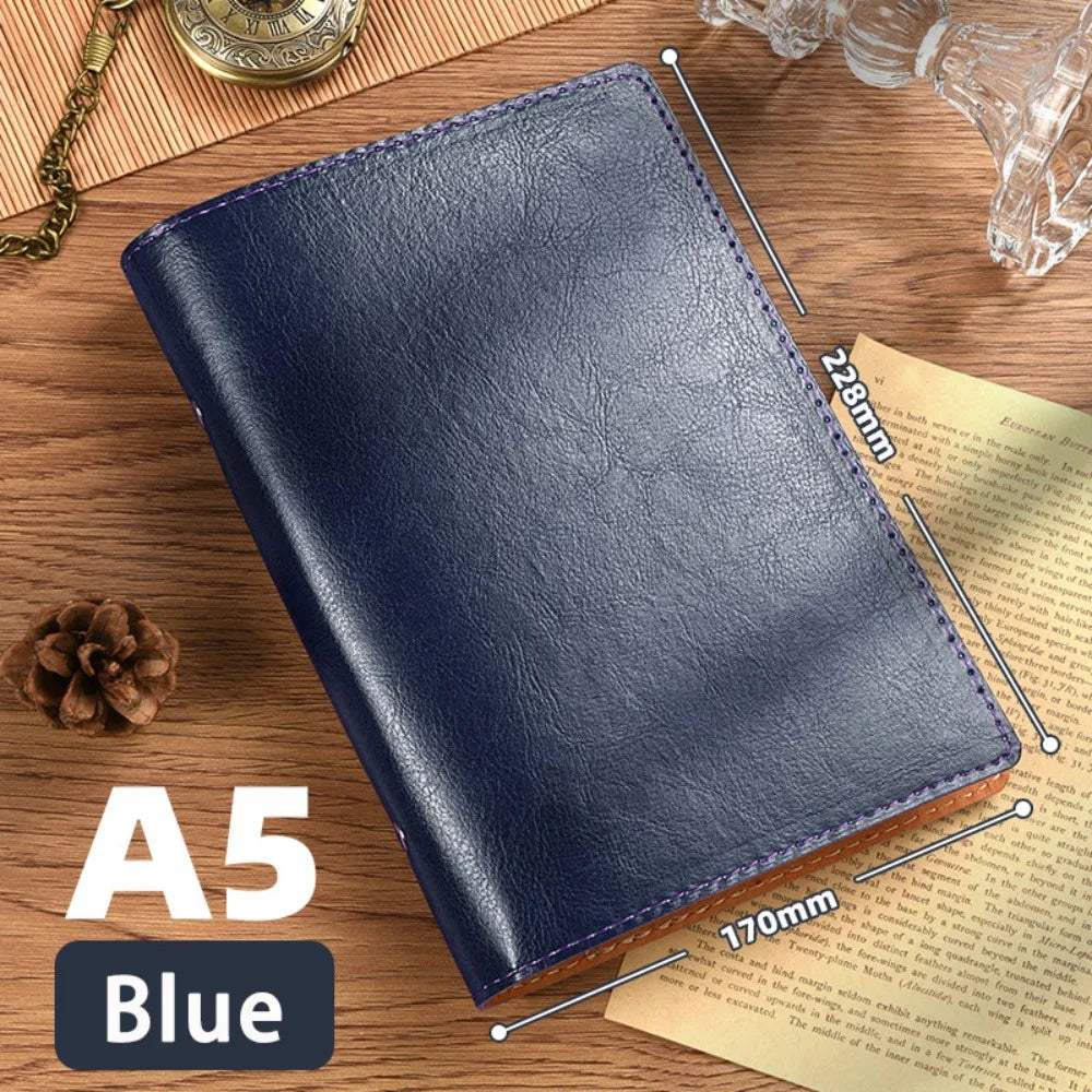A5/A6 Loose-Leaf PU Leather Notebook – Travel Journal & Diary Loose-Leaf Notebook Axl Blue A5 Shell