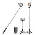 Selfie Stick with Fill Light & Live Streaming Phone Holder Selfie Stick Tripod Axl 1.7m-Black
