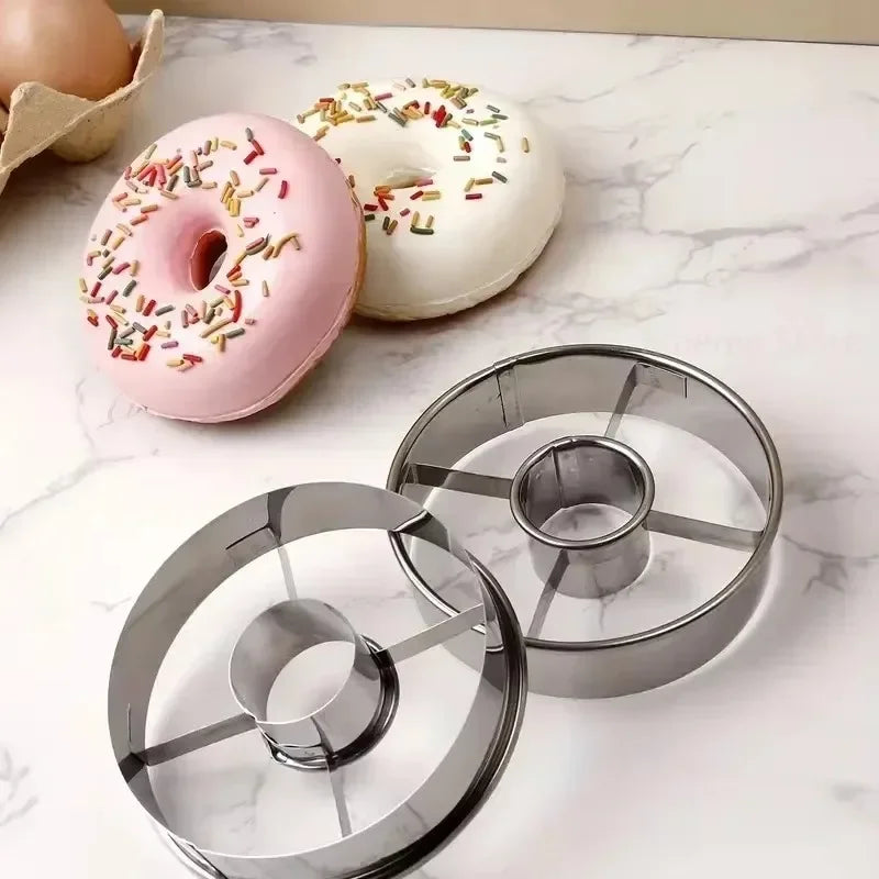 Donut Cookie Cutter Mold – 9cm Stainless Steel Round Ring Baking Cookie Cutter Axl