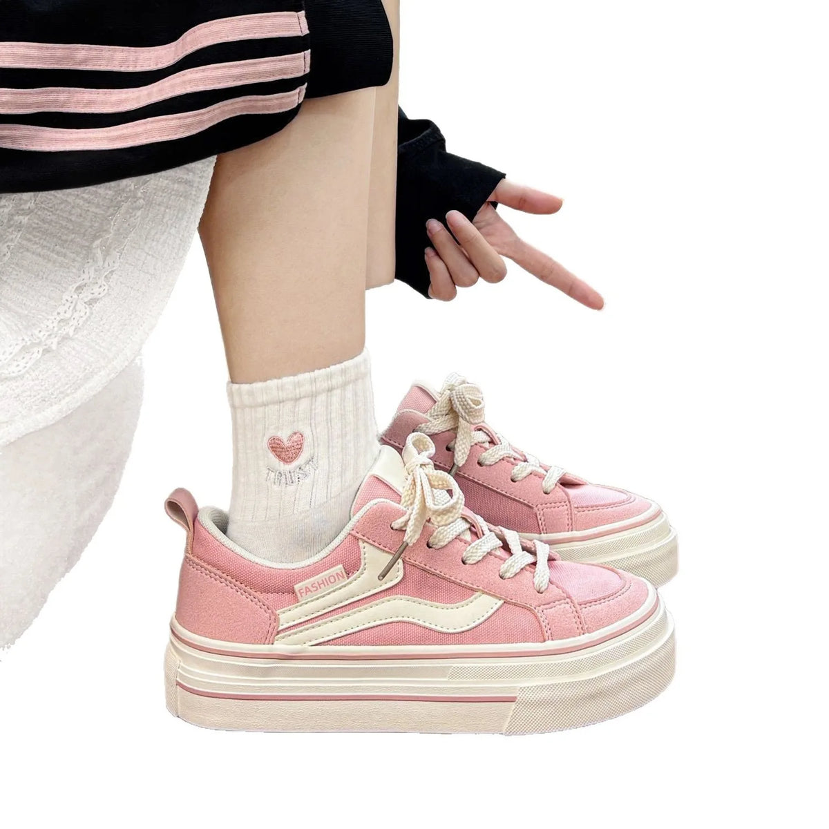 Women's Canvas Low Top Sneakers – Breathable Casual Loafers Canvas Casual Sneakers Axl
