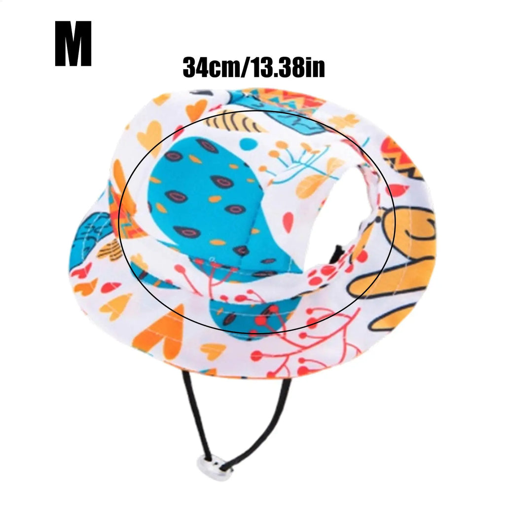 Pet Sun Hat with Ear Holes – Cat & Dog Round Brim Summer Cap Pet Sun Hat Axl