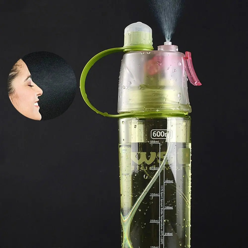 600ml Spray Water Bottle with Straw | Leak-Proof Sports Cup Spray Sports Water Bottle Axl