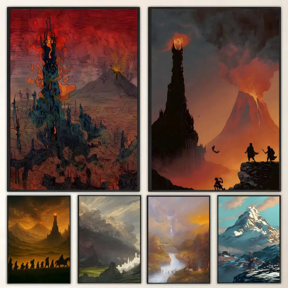 Tolkien Landscape HD Art Poster – Waterproof Sticky Wall Decor Wall Art Poster Axl
