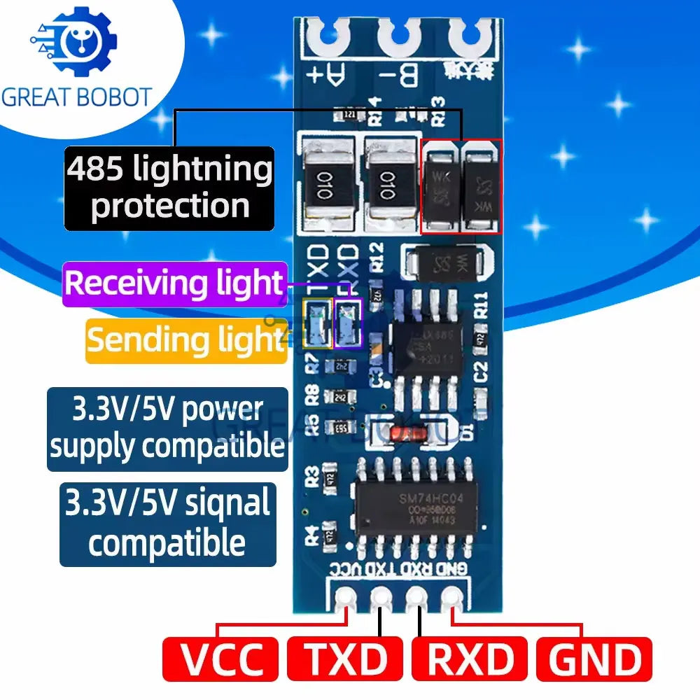 TTL to RS485 UART Conversion Module – Auto Flow Control 3.3V 5V Signal Converter Module Axl Default Title