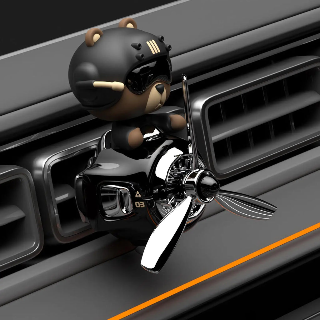 Rotating Pilot Bear Car Air Freshener Vent Clip Diffuser Car Air Freshener Axl