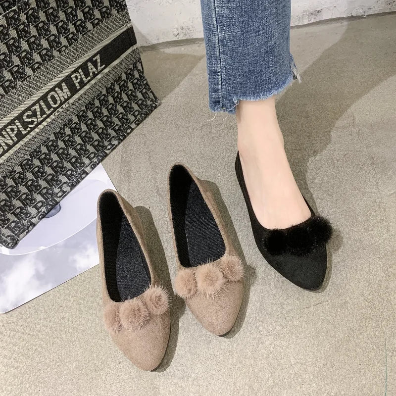 Women's Suede Mary Jane Flats – Slip-On Pointed Toe Loafers Women's Flat Loafers Axl