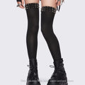 Thigh High Spike Rivet Stockings – Lolita Cosplay Over Knee Socks Cosplay Stockings Axl One Size black-1pair