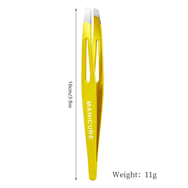Stainless Steel Eyelash Tweezers Set – Lash Extension & Brow Eyelash Tweezers Set Axl Yellow