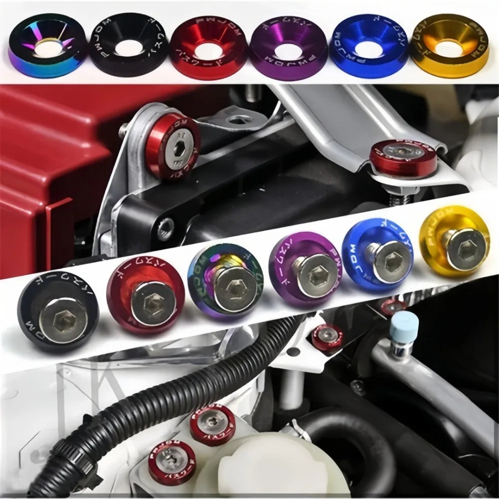 10-Set Car Metal Fender Washer & Bumper Fastener Kit Automotive Fastener Kit Axl