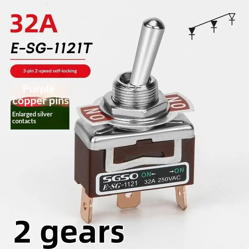 E-SG Self-Locking Rocker Toggle Switch 32A 250VAC 2/3/4/6 Pin Rocker Toggle Switch Axl 1121T 3Pin