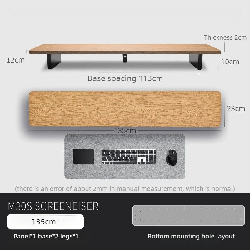 Monitor Stand Riser & Modular Wood Desk Organizer – M30S Monitor Stand Riser Axl Oak Color 135CM