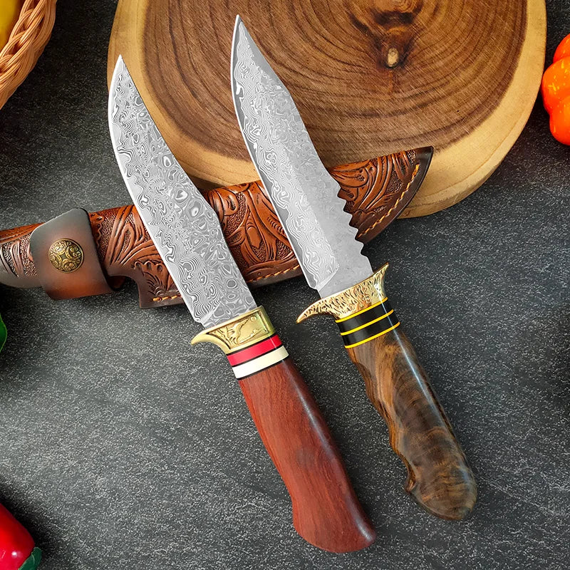 InLeung VG10 Damascus Steel Chef Knife | Wood Handle Damascus Chef Knife Axl Knife AB