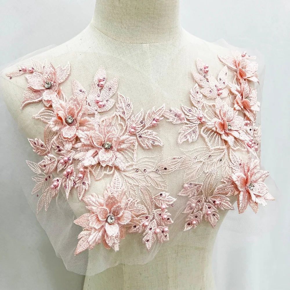 3D Sequin Flower Embroidery Patch – Floral Sew-On Appliqué DIY Embroidery Appliqué Patch Axl