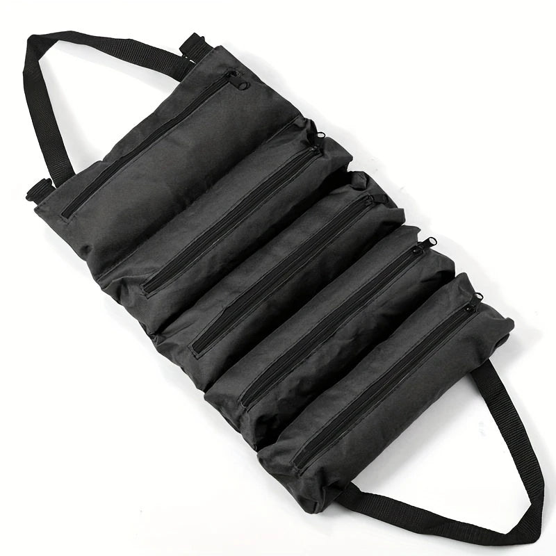 Roll-Up Tool Bag – Multi-Pocket Oxford Cloth Organizer Pouch Roll-Up Tool Bag Axl black