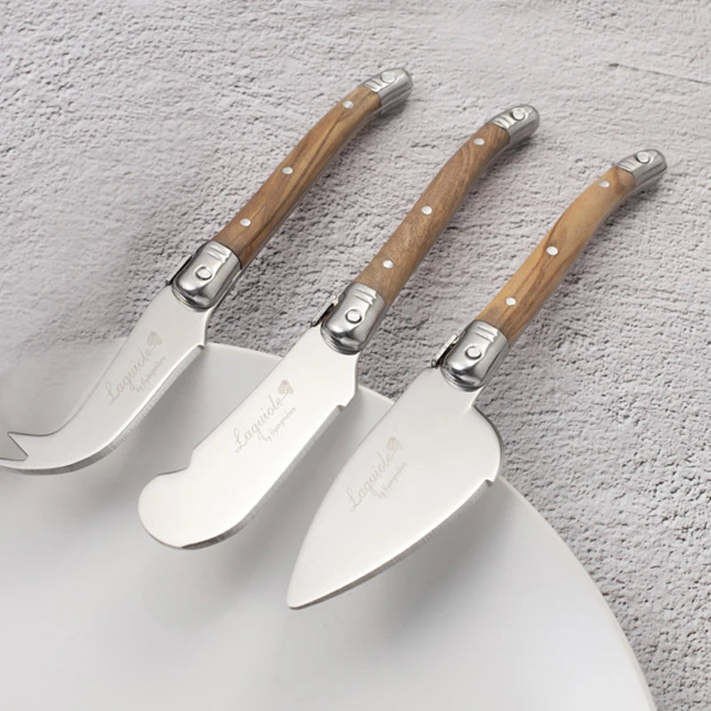 Laguiole-Style Butter Spreader Knife Set – Wood Handle 6-10 Pc Butter Spreader Set Axl