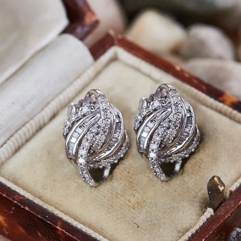 Huitan Cubic Zirconia Stud Earrings – Wedding CZ Jewelry CZ Stud Earrings Axl