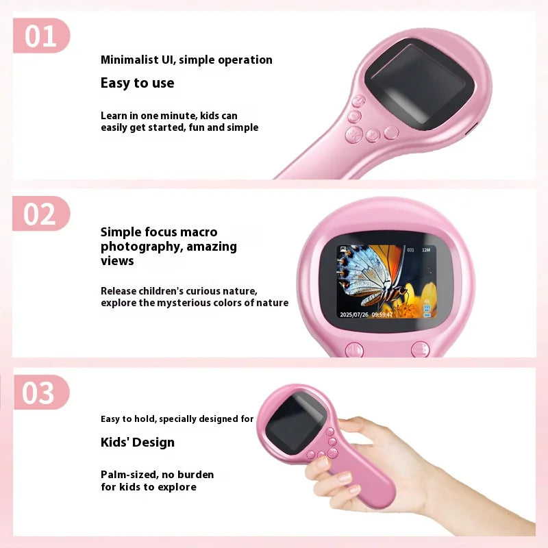 Mini Pocket Microscope 500X – Handheld STEM Toy for Kids Kids Science Microscope Axl