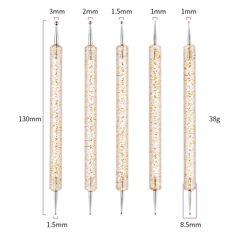 Nail Art Dot Pen & Brush Set | Blue Handle Manicure Tool Nail Art Tool Axl