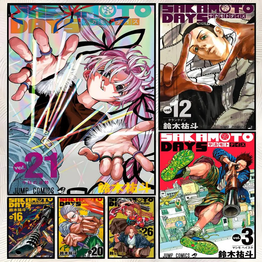 Sakamoto Days Manga Poster – Self-Stick HD Waterproof Wall Art Manga Wall Poster Axl