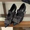 Women's Pointed Toe Wedge Pumps – Mary Jane Buckle Heels Wedge Pumps Axl 40 black