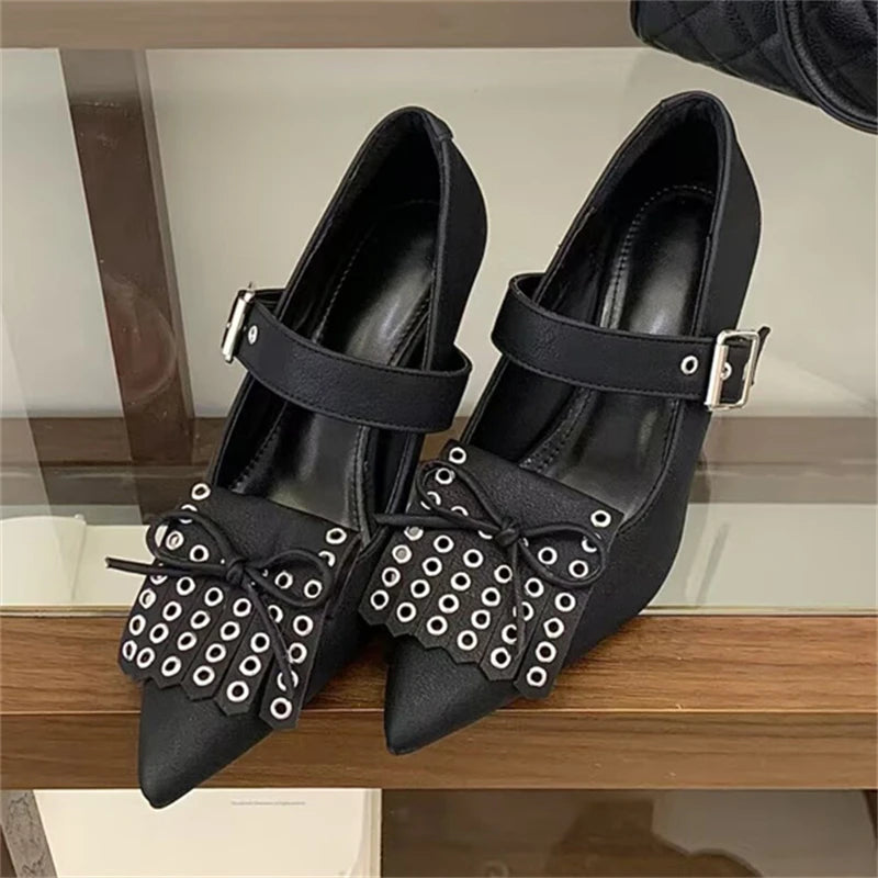 Women's Pointed Toe Wedge Pumps – Mary Jane Buckle Heels Wedge Pumps Axl 40 black