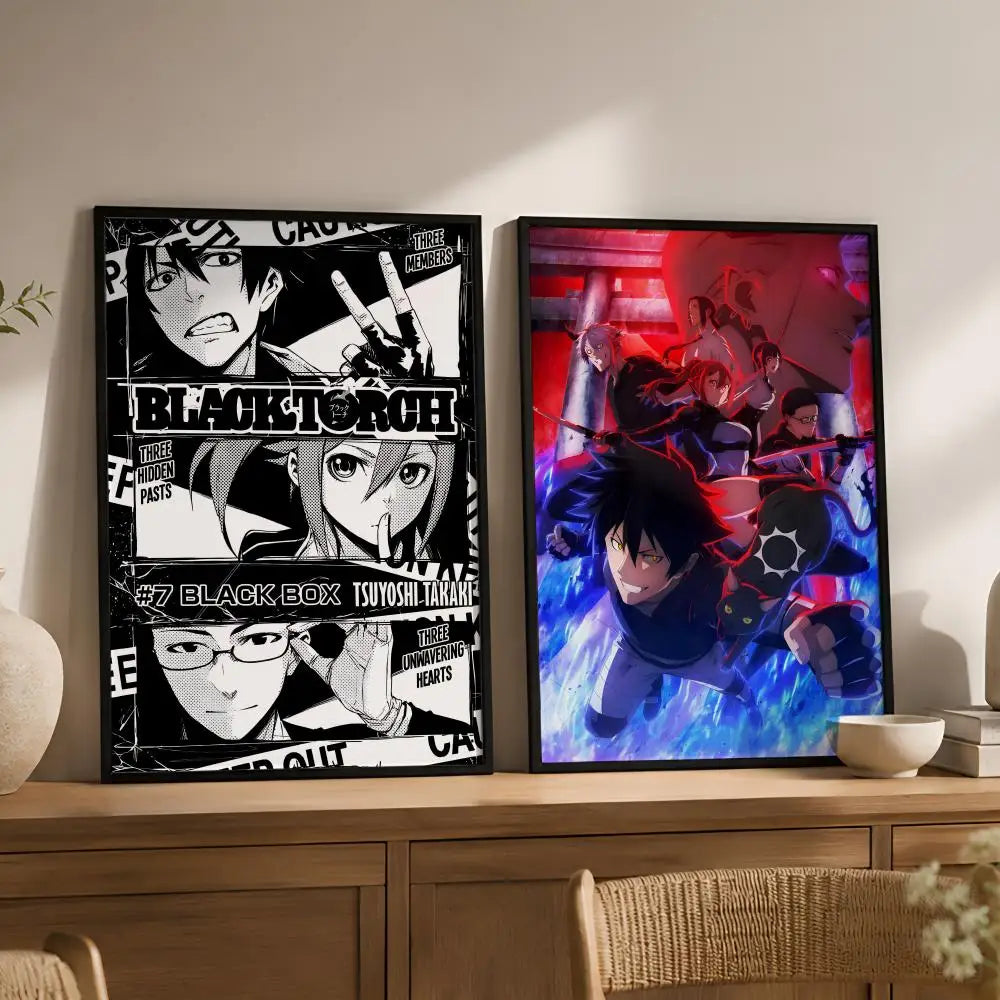 Black Torch Manga Waterproof PVC Peel & Stick Wall Poster Manga Wall Poster Axl