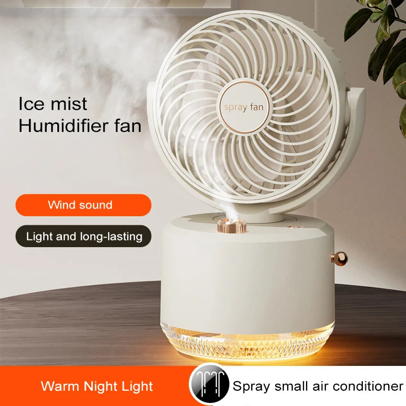 USB Desktop Humidifier Fan – Cooling Mist Atomizer 5V Desktop Humidifier Fan Axl