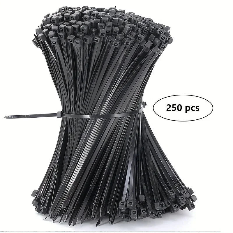 Heavy Duty Black Nylon Zip Ties – 250/500 Pack | Self-Locking Cable Zip Ties Axl