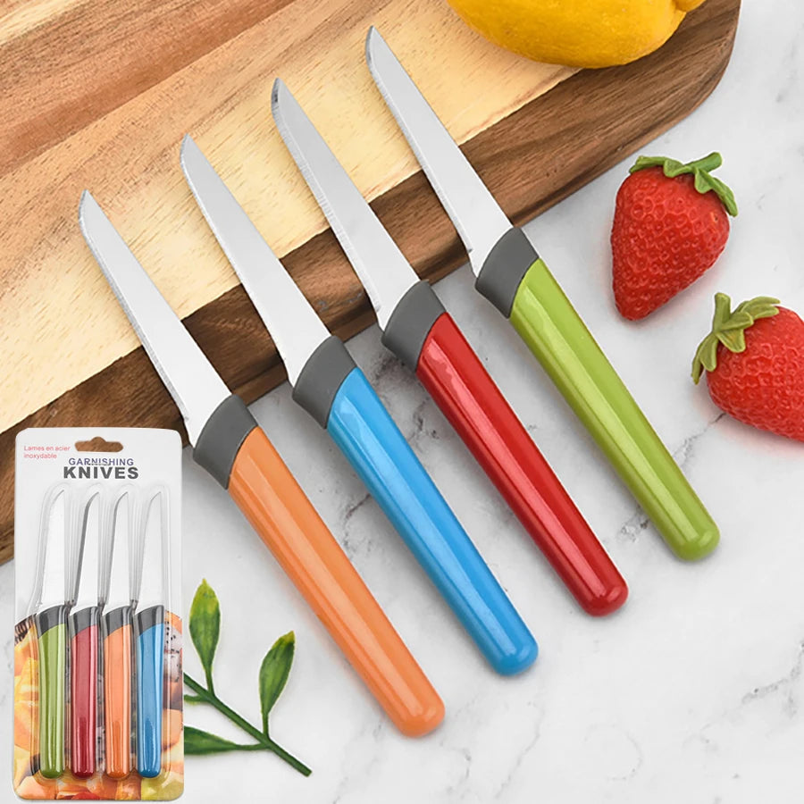 4-Piece Kitchen Knife Set – Stainless Steel Chef & Fruit Knives Kitchen Knife Set Axl