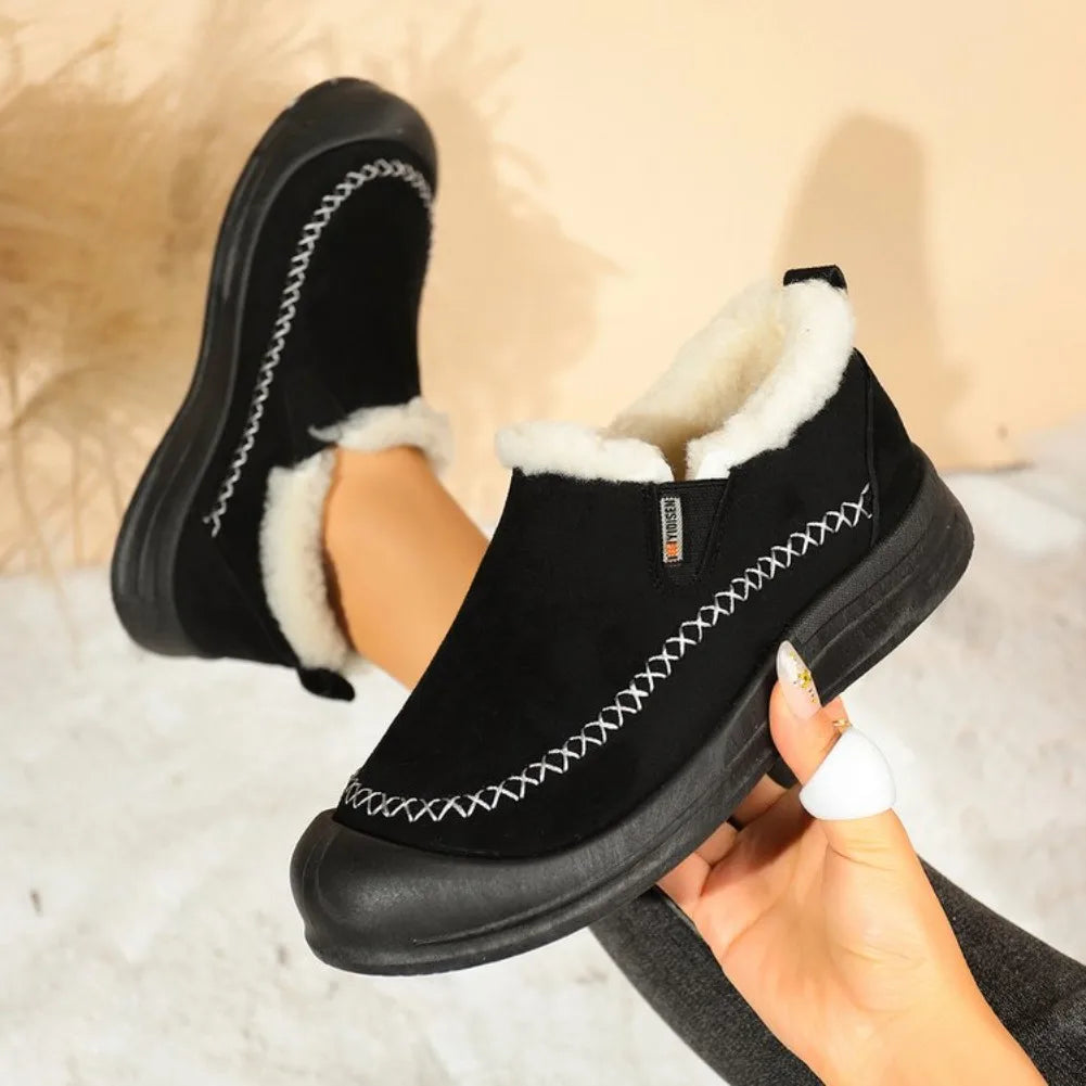 Women's Slip-On Plush Snow Boots – Warm Winter Ankle Boots Women's Snow Boots Axl 37 black