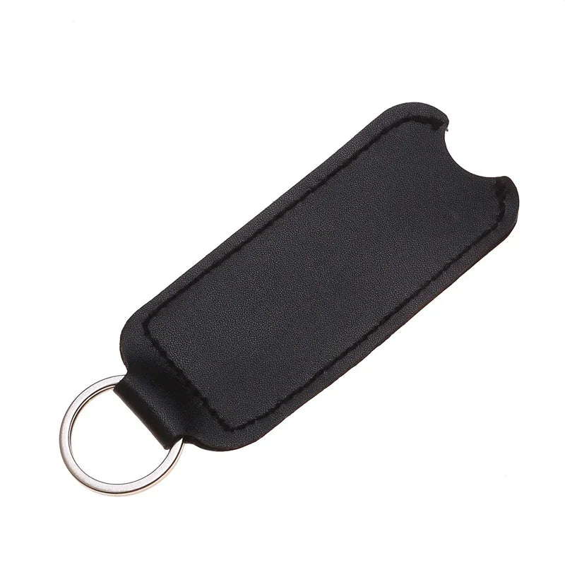PU Leather Lipstick Holder Keychain – Portable Cosmetic Case Lipstick Organizer Case Axl
