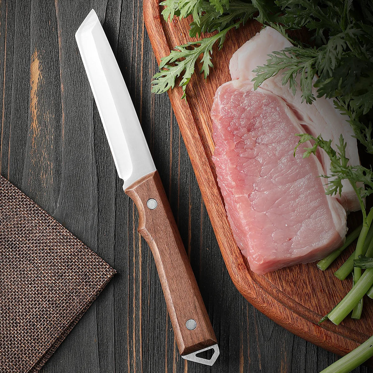 Stainless Steel Meat Cleaver with Sheath & Wood Handle Meat Cleaver Axl