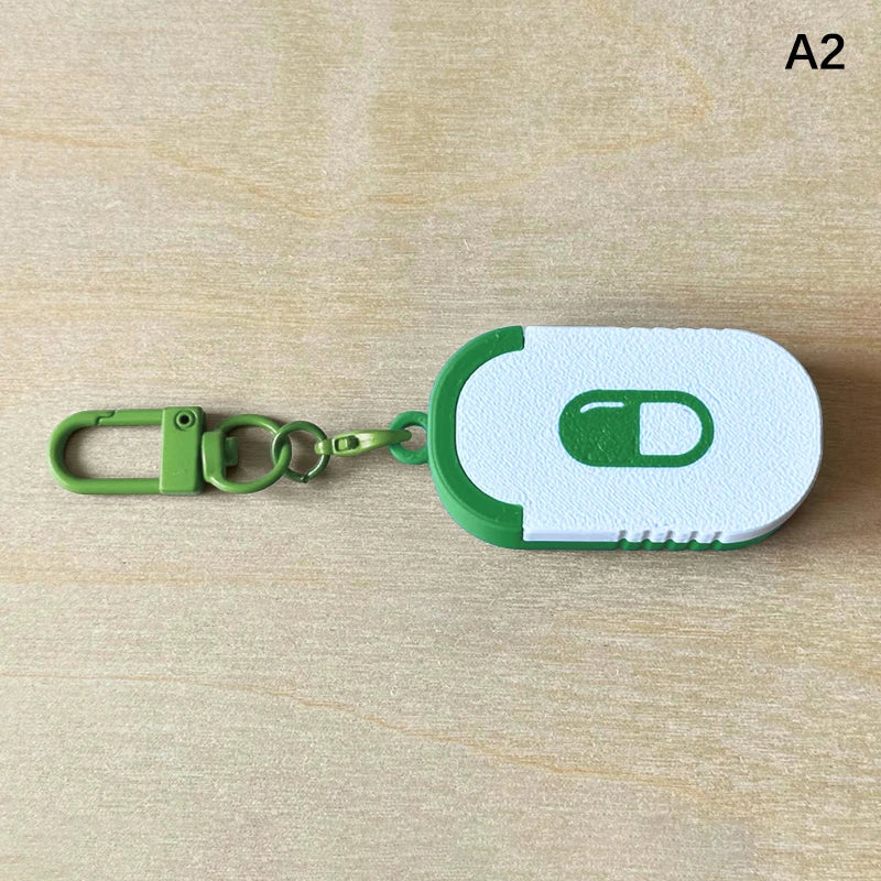 Mini Sliding Pill Box Keychain – Multi-Compartment Travel Case Pill Organizer Axl A2