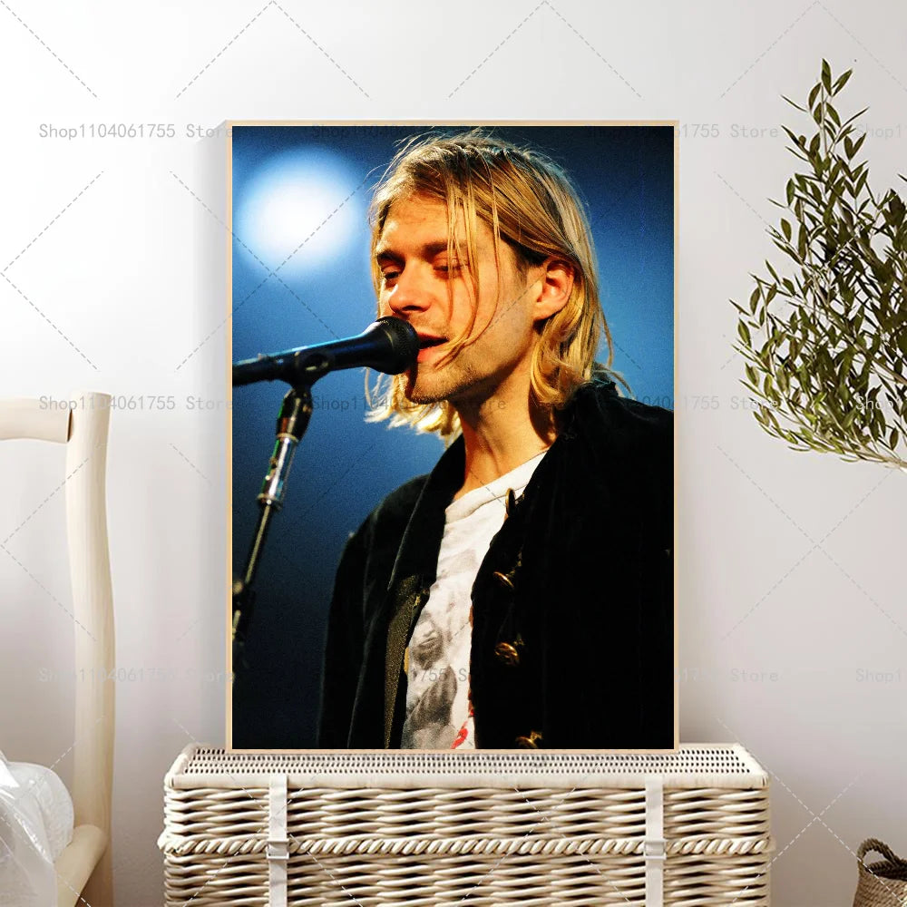 Kurt Cobain Wall Poster – Self-Adhesive Waterproof Art Sticker Wall Art Poster Axl z1 10x15cm No Frame