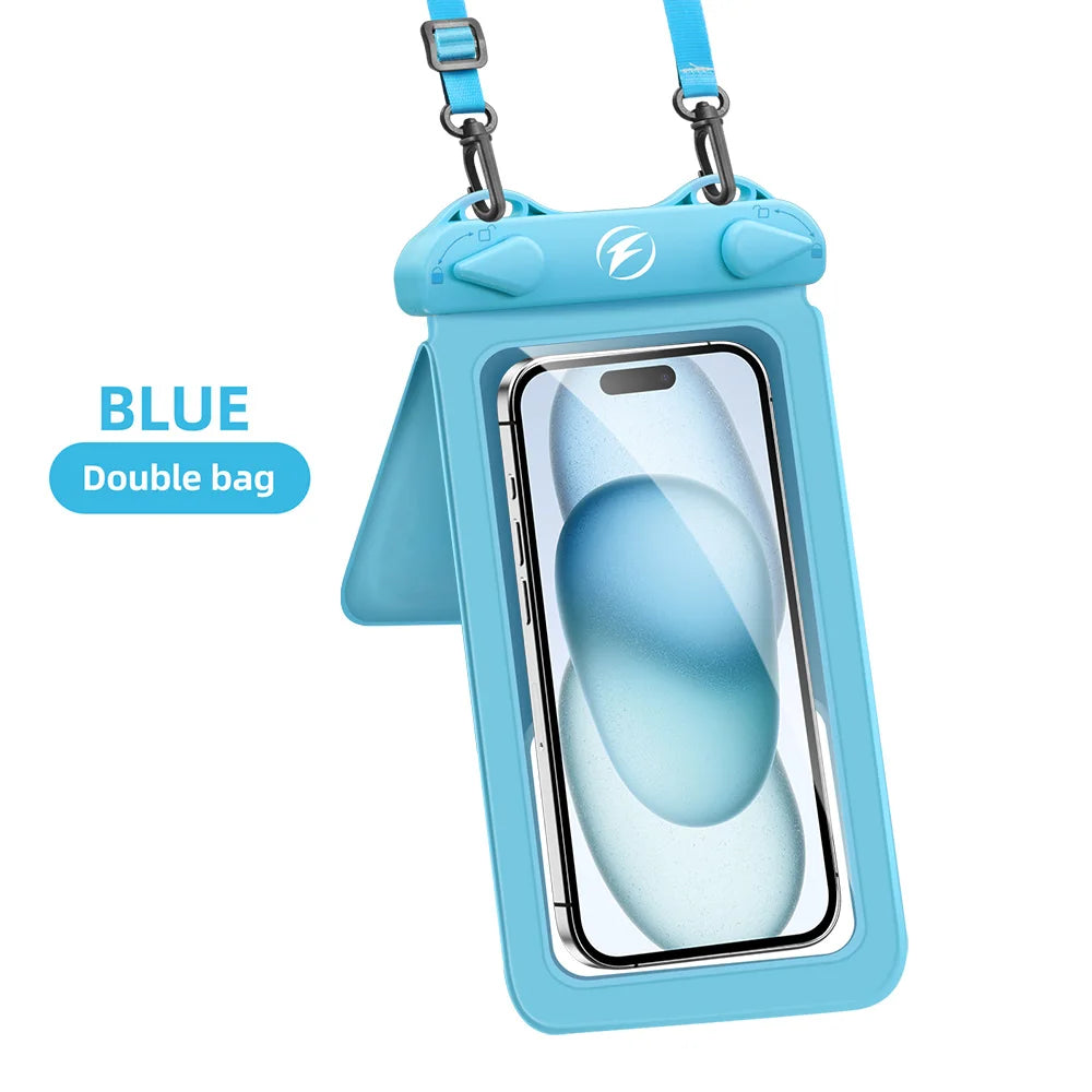 Waterproof Phone Pouch Double Seal Underwater Case – 7.7in Waterproof Phone Pouch Axl Gold