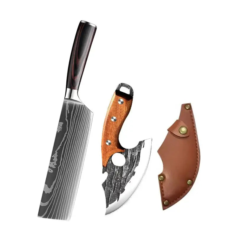 InLeung Damascus Chef Knife – Sharp Stainless Steel Kitchen Knife Chef Knife Axl 2PCS knife AC
