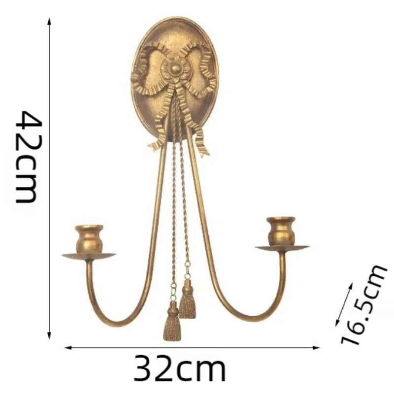 Vintage Gold Wall Sconce Candle Holder – Elegant Iron Candlestick Wall Sconce Candle Holder Axl Gold