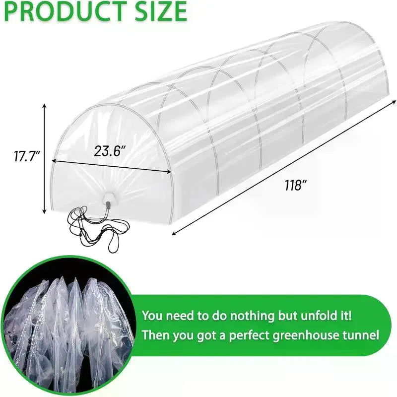 Garden Tunnel Cloche Shade Net Cover & Portable Hoop Stakes Garden Tunnel Cover Axl