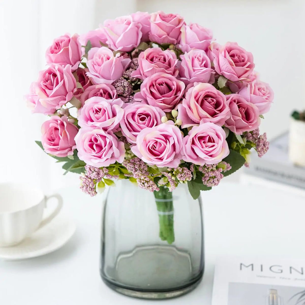 Artificial Silk Rose Bouquet – Wedding & Home Décor Artificial Flower Bouquet Axl