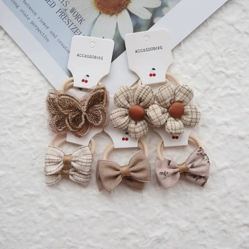 10-Pack Elastic Flower Hair Bands – Handmade Floral Hairbands Elastic Hair Bands Axl A2