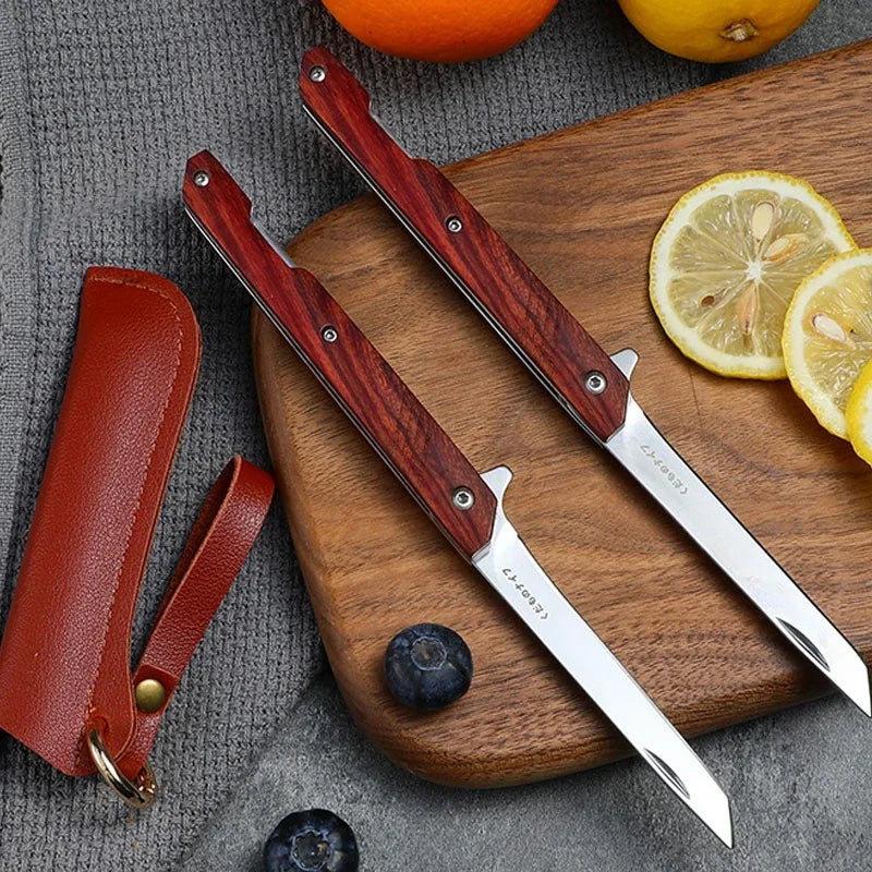 PLYS Folding Mongolian Meat Knife – Stainless Steel Pocket Blade Folding Pocket Knife Axl Style B (2pcs)