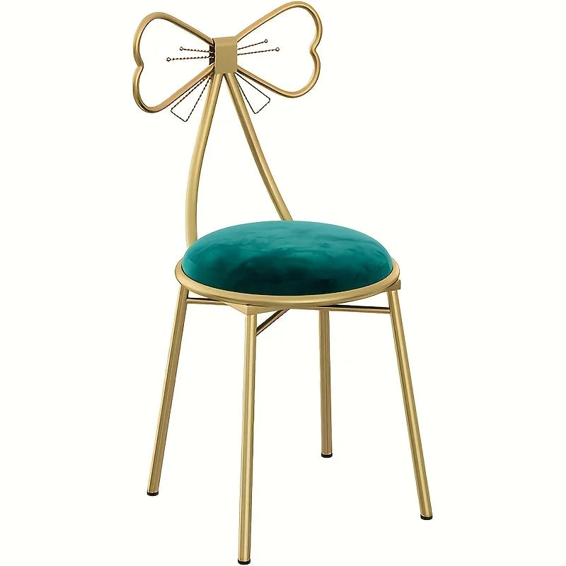 Pink Bow Tie Vanity Makeup Stool – Cushioned Dressing Chair Vanity Dressing Stool Axl